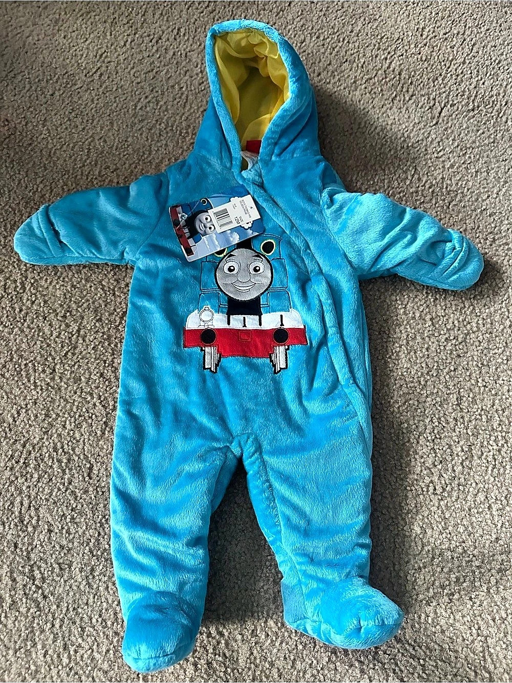 Thomas & Friends Thomas the Tank Engine Hooded Velboa Snowsuit / Pram Suit Blue